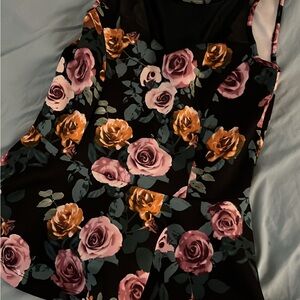 Forever 21 Black and Pink Floral Dress